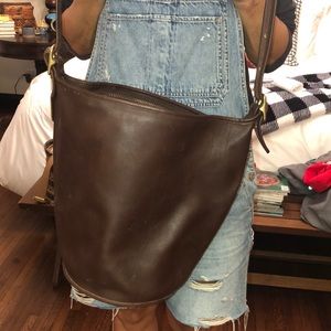 COACH Pure Brown Leather Bucket Bag
